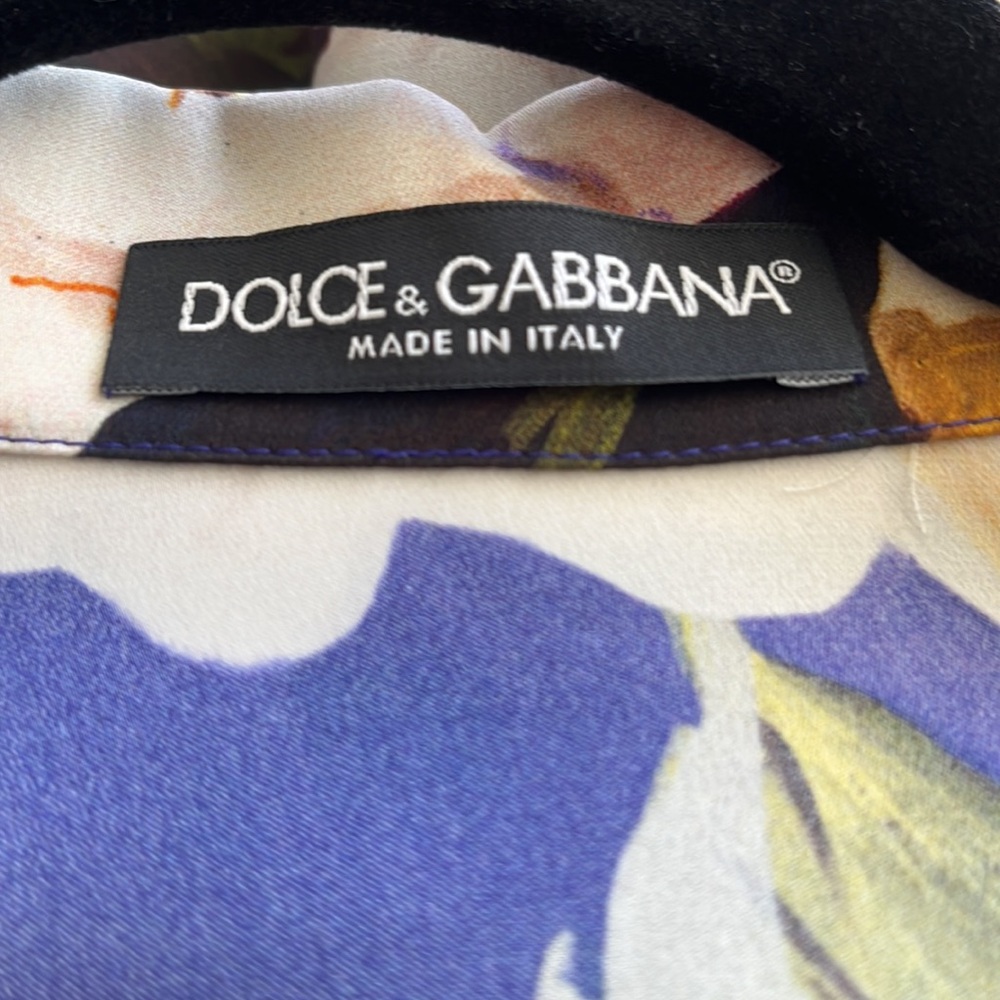 Dolce & Gabbana Dolce Gabbana Floral Silk Blouse Women Multicolor Tops 42 - Picture 8 of 10